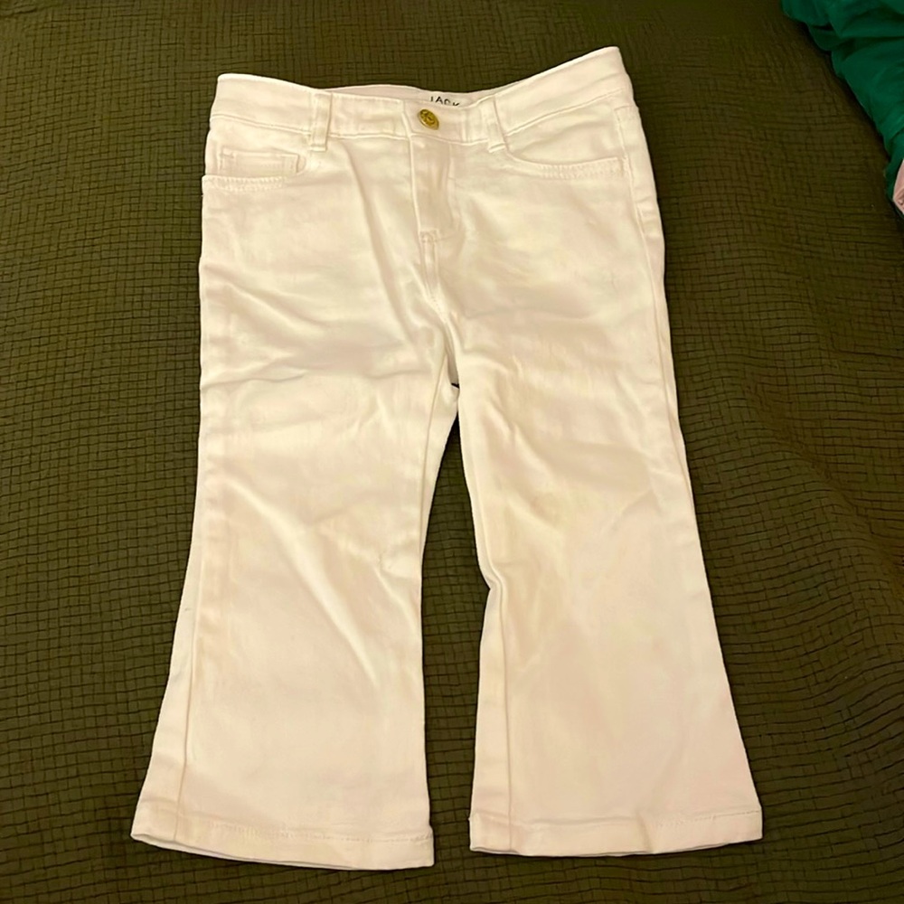 Janie and Jack size 4 white cropped flare white jeans. Worn once!